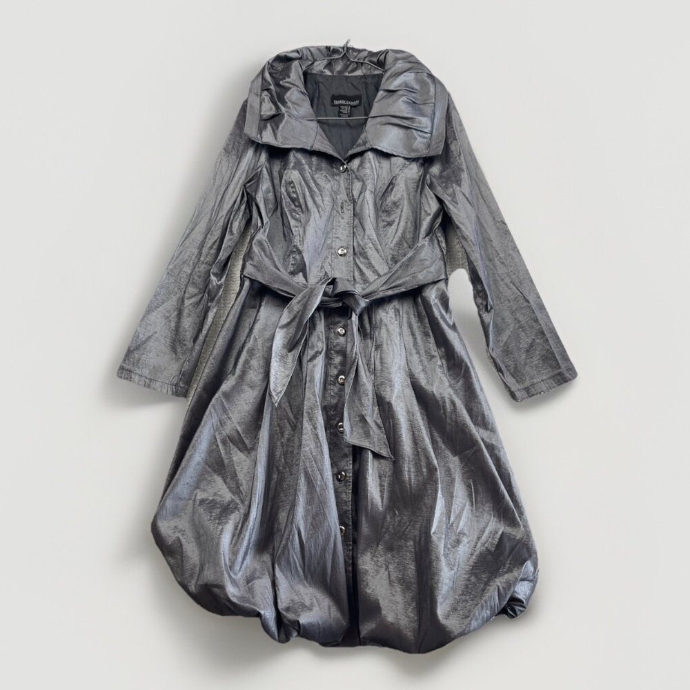 Frank Lyman Design Metallic Gray Trench Coat